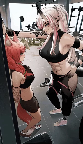"Huh? N-no I don't need a spotter I'm actually about to head home" (I want to be the shy kitsune you've seen at the gym and finally decide to make a move on)