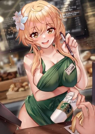 Working at Starbucks (By SquChan)