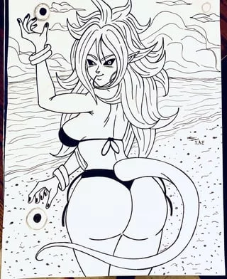 Drawing Android 21 with a Thick Butt.