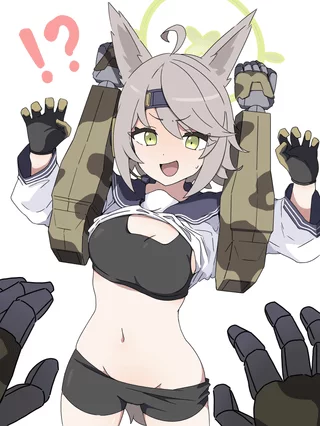 Otogi with Her Arms Up [Blue Archive]