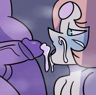 Pearl taking amethyst's load to the face [Steven universe] (drawinecchi)