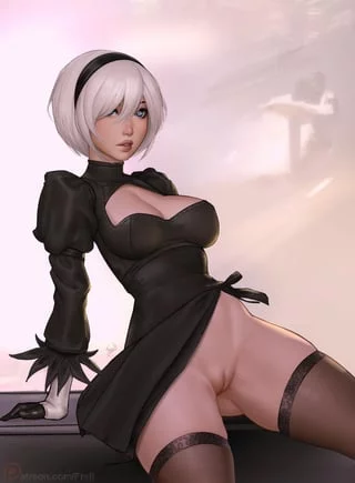 2B has a smooth android pussy