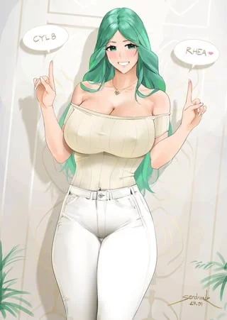 I wanna be this pretty milf coming home to see her wife who also happens to be her mom (lore people where are you at?)