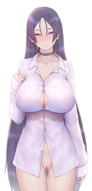 Nothing but a buttoned shirt