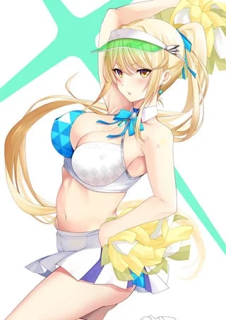Mythra in cute cheerleader outfit (Mudlover)[xenoblade chronicles 2]