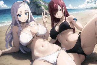 Erza Scarlet and Mirajane