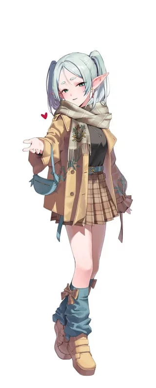 Frieren blowing a Kiss