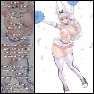 Bubbly bunny gf cheers you on~ [Male POV] [Bunny girl] [Cheerleader] [Wholesome]