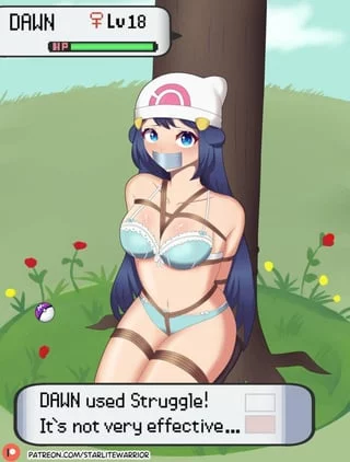 Anime bondage is so hard to resist (Dawn from Pokemon)