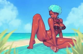 (MollySkyfire) Goth Beach Babe