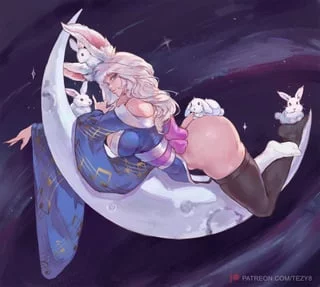 Bunny girl on the moon (by me)