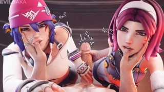 D.VA and Kiriko on the backstage. (Evilbaka)