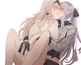 Yuri fingering and kissing