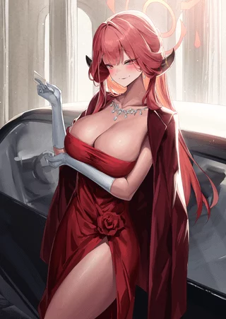 Aru with card and the car (やまのかみ / yamanokami_eaka) [Blue Archive]