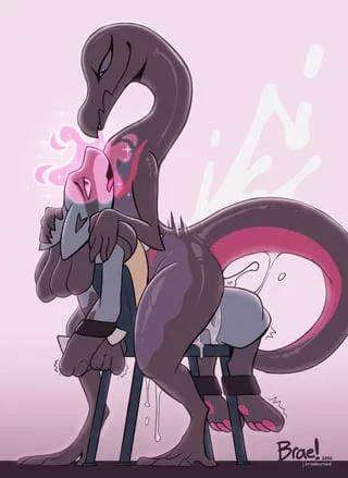 Salazzle captivates Lucario [MF](braeburned)