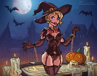Overwatch Halloween Mercy Bondage [ StickyScribbles ]