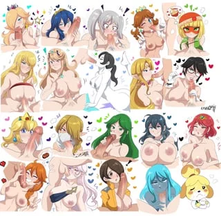Rosalina, Lucina, Robin, Daisy, MinMin, Samus Aran, Mythra, WiiFitTrainer, Zelda, Bayonetta, Peach, Sheik, Palutena, Byleth, Pyra, Alex, Corrin, MiiGunner, Dark Samus, Isabelle (Karbuitt) [Super Mario, Fire Emblem, Arms, Metroid, Xenoblade, The Legend Of Zelda, Minecraft, Kid Icarus, AnimalCrossing]
