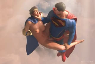 Wonder Woman and Superman - "Up, Up and Away!" (EroGuySensei) [DC]