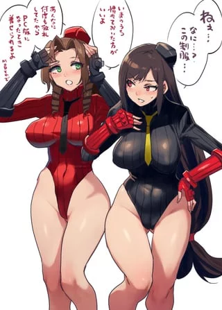 Aerith Gainsborough, Tifa Lockhart - Bison' Dolls' mod and mods in general are new for Aerith (Mizuryu, 水龍敬) [Final Fantasy VII, Street Fighter Alpha Zero]