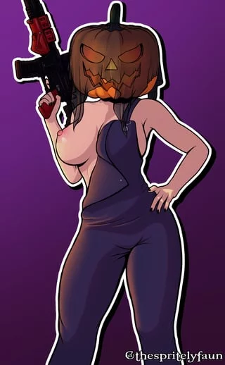 Just Nokk Trying On Her Halloween Elite ;P (A very late Halloween piece) (thespritelyfaun) [Rainbow Six Siege]