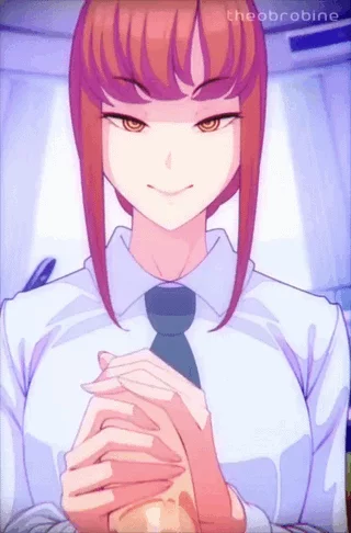 Just (Makima) polishing your cock until it spurts all of your warm seed on her soft delicate hands ❤️~