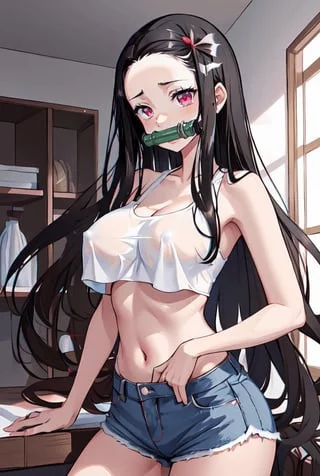 Daisy dukes on (Nezuko)