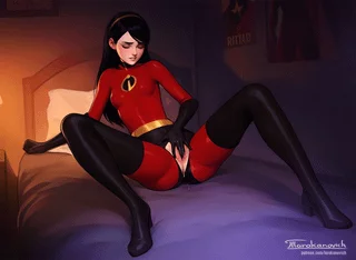 Violet enjoying herself on her bed (Tarakanovich)[The Incredibles]