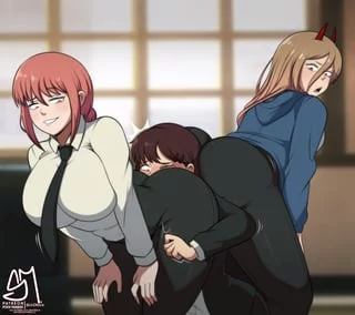 (Kobeni) feels like he's in heaven in the middle of those two thick cheeks