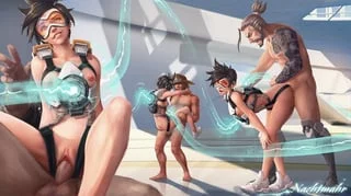 (Nachtmahr) Tracer, Hanzo Shimada, Reaper and Cole Cassidy [Overwatch]