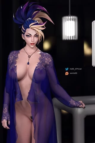 Akali Blue See-Through Night Gown (TB25) [League of Legends] 