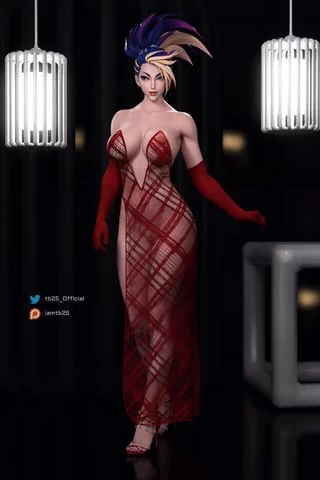 Akali Red See-Through Dress (TB25) [League of Legends] 