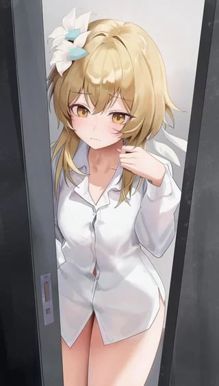 Opening her door
