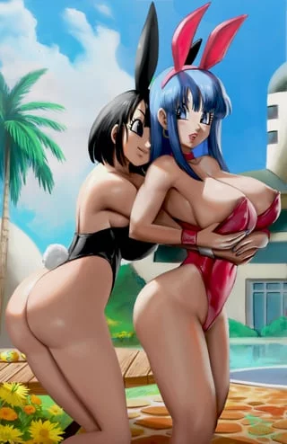 Son Pan, Bra Briefs - busty bunny girls embrace (NovaSayajinGoku) [Dragon Ball]