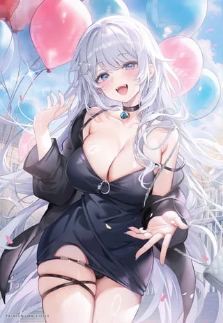 White Hair with Balloons [Original]