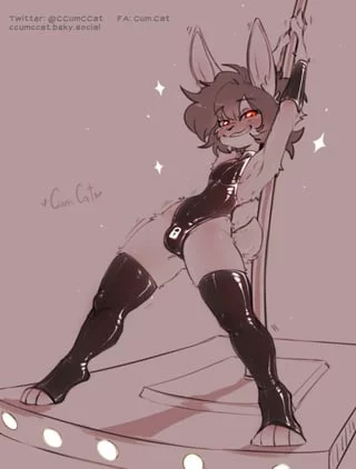 Master said once I'd earned enough as a bunny dancer, they'd unlock me! So please please please, give me tips, I'll do anything! I need to be unlocked! I'll stroke you, suck you, fuck it, I'll even let you use my ass, just please help me get unlocked! (Cum.cat)