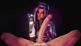 Sombra Measuring a Monster Cock (The Firebrand)[Overwatch 2]
