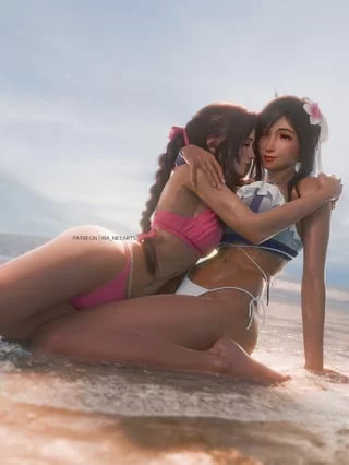 Aerith and Tifa (Ria) [Final Fantasy]