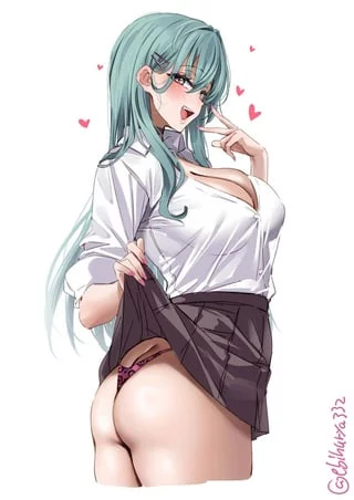 Suzuya's pink leopard-print panties (Ebifurya) [KanColle]