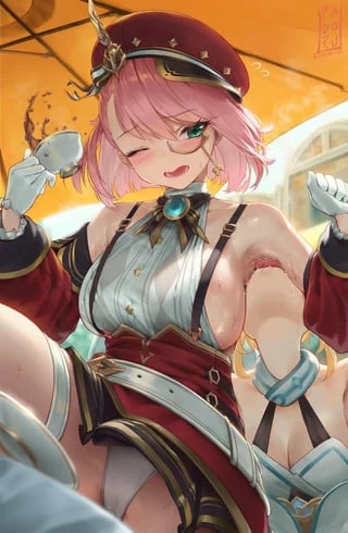 Tasting her armpit