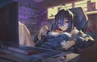 I want to be your cute, but incredibly timid roommate. My boyfriend and I had broken up. For the past two weeks I've been a shut-in, only really leaving my room to shower and get food. You decide to try and help me out. "Y-yeah...? Is everything alright?" I ask when you enter my room.