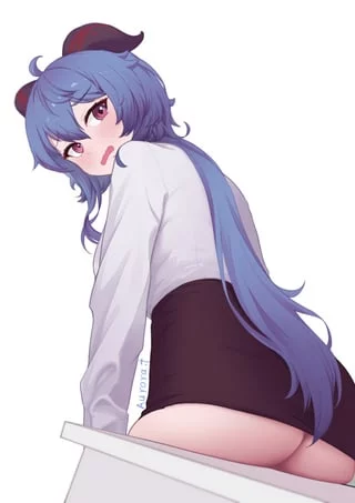 Daily Ganyu Lewdie #885 You Noticed She's Commando~