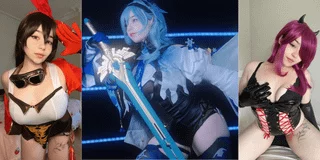 My Cosplay of Genshin Girls (Amber, Eula, Rosaria)