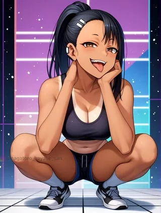 Sporty (Nagatoro) keeping her tanned body fit so she can tease with better effect