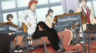 She sucks it inside the school classroom