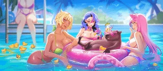 Playing in the pool (Horny Capybara Studio)