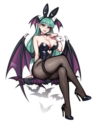 Bunnysuit Morrigan (blushyspicy) [Darkstalkers]
