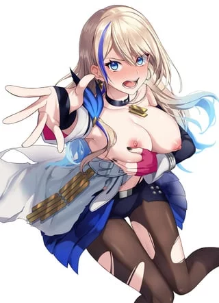 Serval with her tits exposed