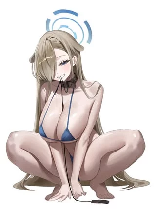 Asuna on a leash