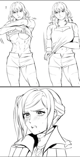"U-Um um um... I-I was looking at nothing!" I'd love to be the shy lesbian girl struggling to concentrate while you're around 