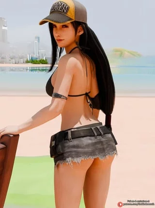 You go to the beach with Tifa (Darkbahamuth) [Final Fantasy 7]